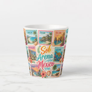 Taza De Café Latte Cancun Sol Arena México Playas Hermosas Tropical 