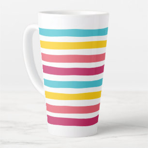 Taza De Café Latte ¡Candy rayado! Cute Fun Colorful