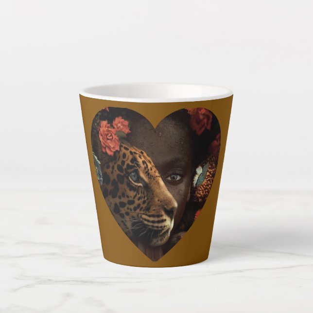 Taza De Café Latte Caneca Afro Lion (Anverso)