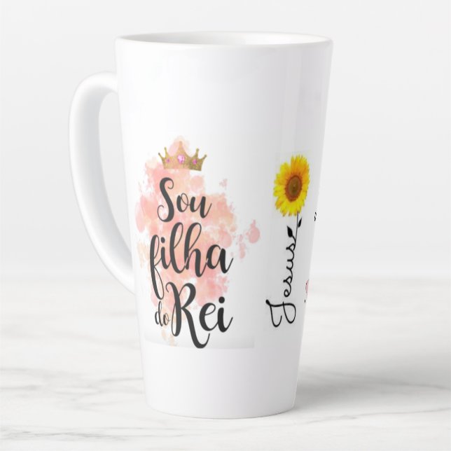 Taza De Café Latte Caneca branca clássica, 325 ml (Ángulo izquierdo)