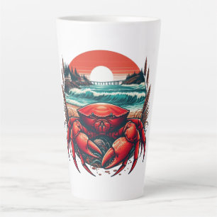 Taza De Café Latte cangrejo de Maine costero/náutico