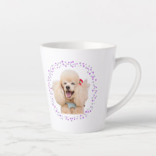 Taza De Café Latte Caniche Lavanda Personalizado - Nombre y Foto Pers