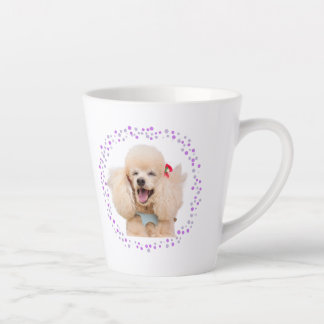 Taza De Café Latte Caniche Lavanda Personalizado - Nombre y Foto Pers