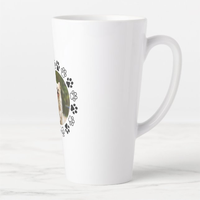 Taza De Café Latte Canina de retrato de perro disecable (Derecha)