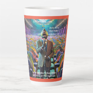 Taza De Café Latte Cantante de Rick London Fish Nightclub Cómico