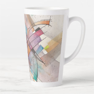 Taza De Café Latte CANTATA en MAYOR PASTEL Arte Abstracto