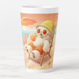 Taza De Café Latte Canto sonriente - Modo playa activado