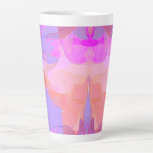 Taza De Café Latte Capas Grandes de Pastel Abstracto