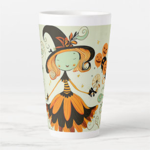 Taza De Café Latte capricho/bruja/calabaza/caída