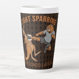 Taza De Café Latte Capybara divertido vs canguro ligero esparring MMA