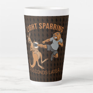 Taza De Café Latte Capybara divertido vs canguro ligero esparring MMA