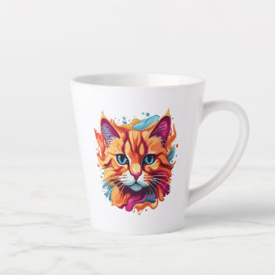 Taza De Café Latte Cara de gato de color lindo-87002