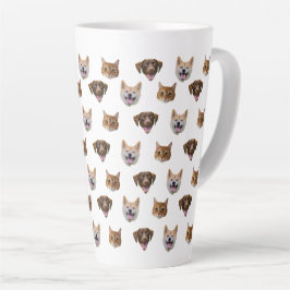 Taza De Café Latte Cara de perro personalizada, regalo de foto de mad
