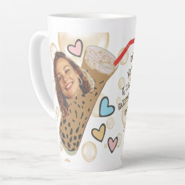 Taza De Café Latte Cara divertida | Eres mi foto de Boba