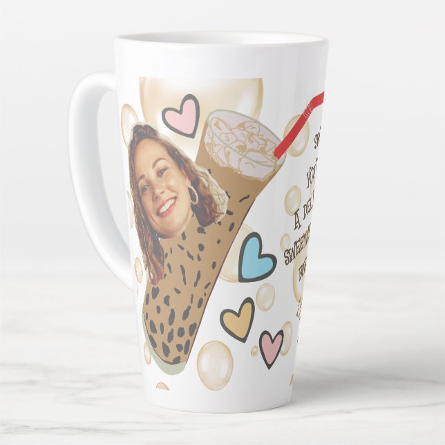 Taza De Café Latte Cara divertida | Eres mi foto de Boba (Ángulo izquierdo)