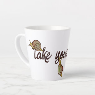 Taza De Café Latte Caracoles Amo arte de la naturaleza lindo