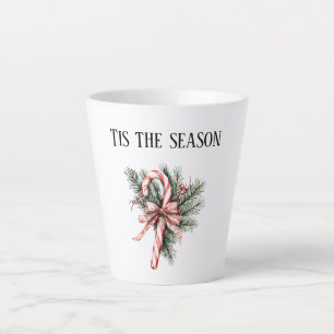 Taza De Café Latte Caramelo de Navidad Rojo de Abeto