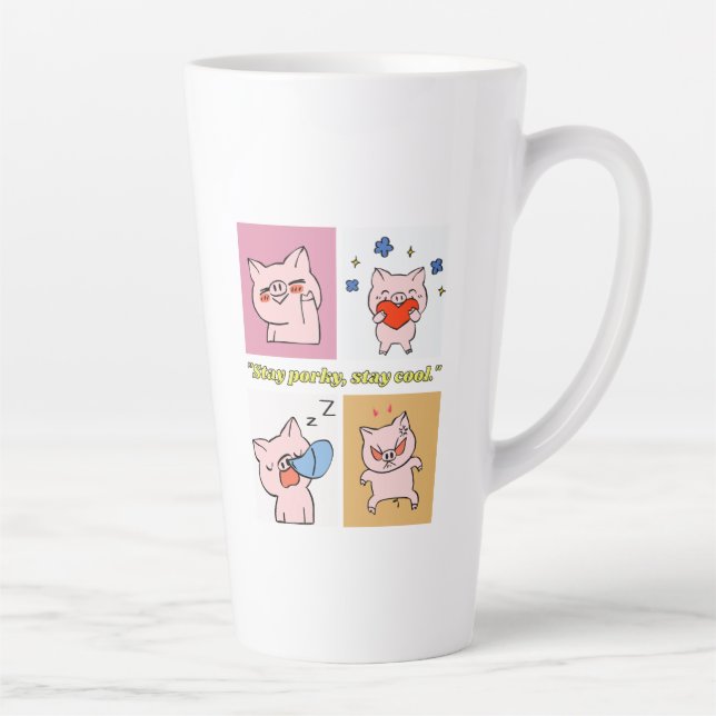 Taza De Café Latte caras de cita de cerdo (Derecha)