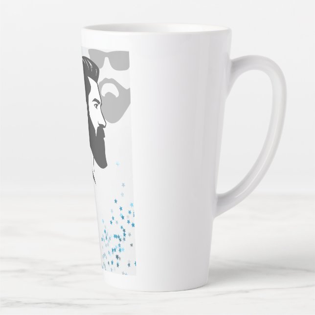 Taza De Café Latte Caras masculinas (Derecha)