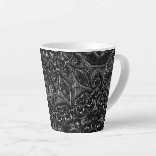 Taza De Café Latte Carbón Mandala (Ángulo derecho)