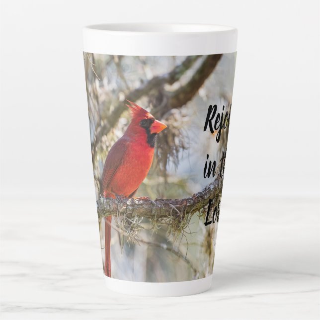 Taza De Café Latte Cardenal Personalizado Latte Mug (Anverso)