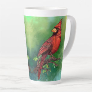 Taza De Café Latte Cardenal rojo del norte Latte Mug