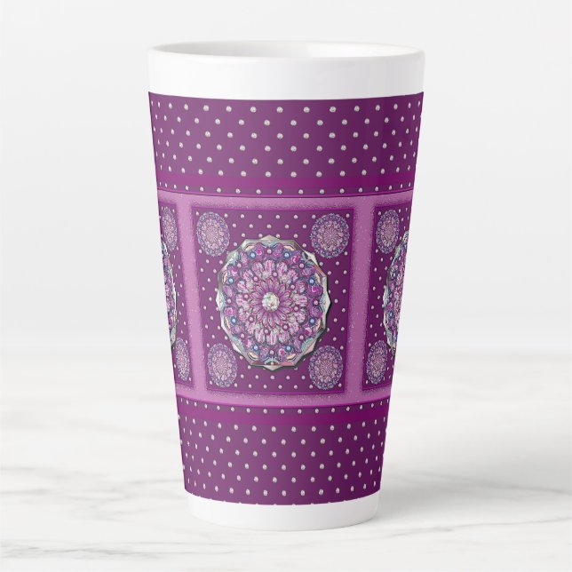 Taza De Café Latte Cardinal red Rosace (Anverso)