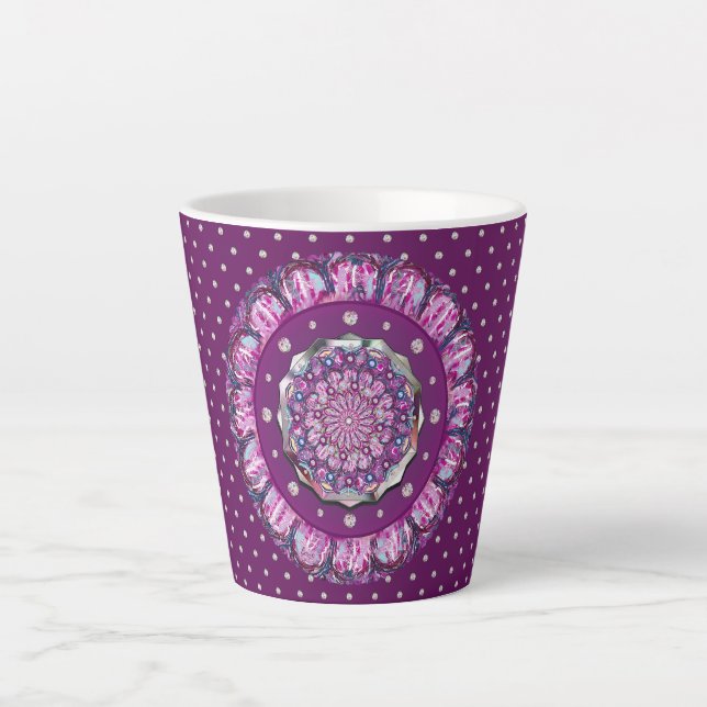 Taza De Café Latte Cardinal red Rosace (Anverso)