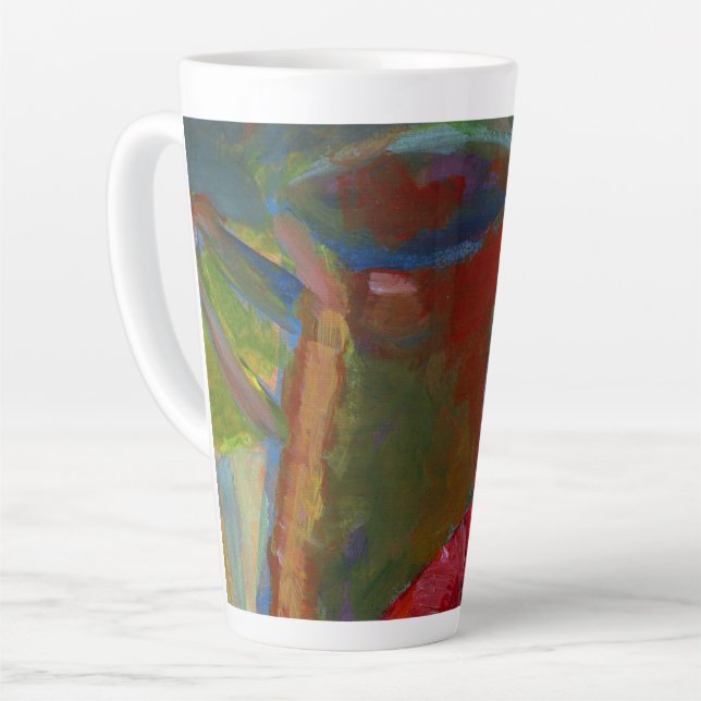 Taza De Café Latte Cargar tu trabajo de arte | Convertir la pintura P (Ángulo izquierdo)