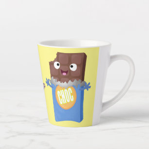 Taza De Café Latte Caricatura de dibujos animados de un dulce chocola