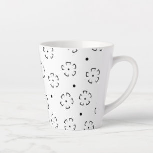 Taza De Café Latte Carpeta de cumpleaños con flores personalizadas