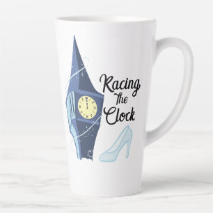 Taza De Café Latte Carreras del reloj