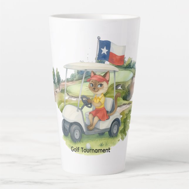 Taza De Café Latte Carro de golf de Texas (Anverso)