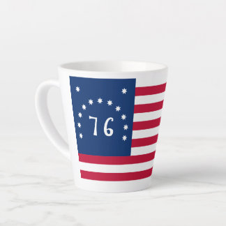 Taza De Café Latte Cartel de Bennington: La bandera de la batalla de 