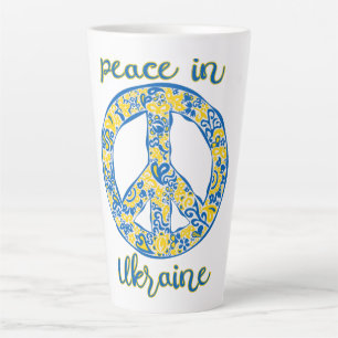 Taza De Café Latte Cartel de la paz del Pacífico citado en los colore
