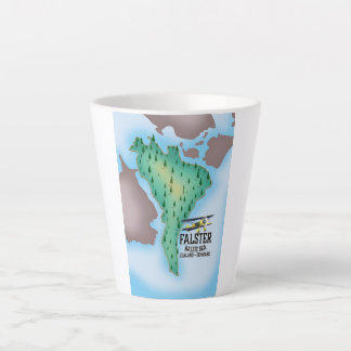 Taza De Café Latte Cartel de viaje de Falster Island Dinamarca.