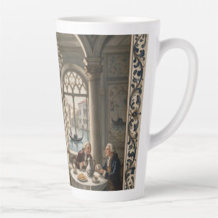 Taza De Café Latte Casa de café al estilo antiguo de Venecia del sigl