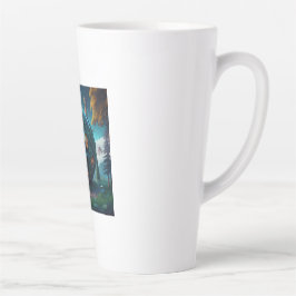 Taza De Café Latte Casa de Emoji Feliz