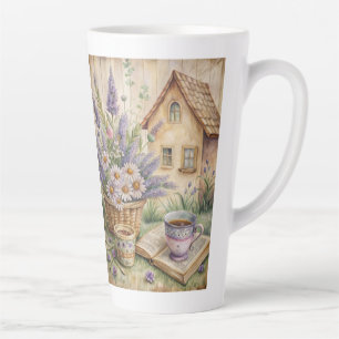 Taza De Café Latte Casa de Té Lavanda Cottage Core