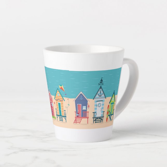 Taza De Café Latte Casas de Playa (Ángulo derecho)