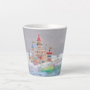 Taza De Café Latte Castillo Mágico en las Olas