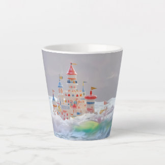 Taza De Café Latte Castillo Mágico en las Olas