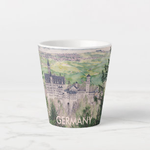 Taza De Café Latte Castillo Retro Neuschwanstein en Alemania