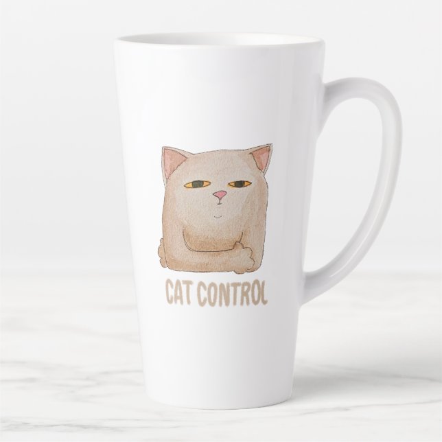 Taza De Café Latte Cat Control (Derecha)