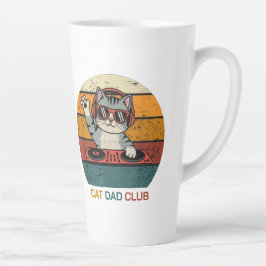 Taza De Café Latte CAT DAD CLUB / Funny Retro misician