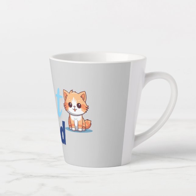 Taza De Café Latte Cat Dad Mug (Derecha)