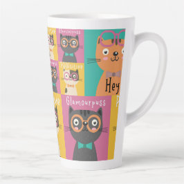 Taza De Café Latte Cat Dice Hey Memes Graciosos