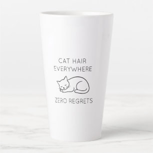Taza De Café Latte Cat hair everywhere zero regrets