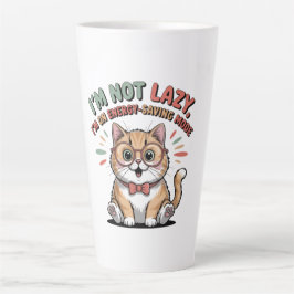 Taza De Café Latte Cat in Energy Saving Mode