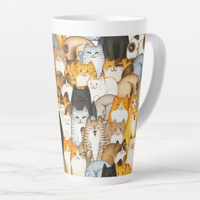 Taza De Café Latte Cat Lover Latte Mug (Ángulo derecho)